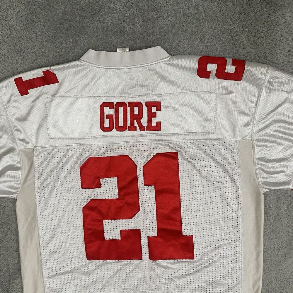 Reebok On Field San Francisco 49ers Frank Gore #21 White Red NFL Jersey Size 54